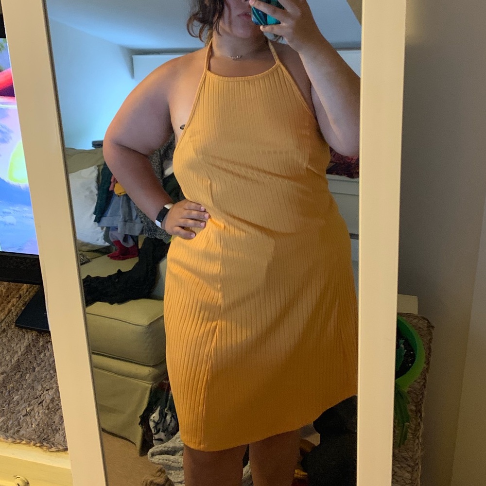 Yellow halter dress